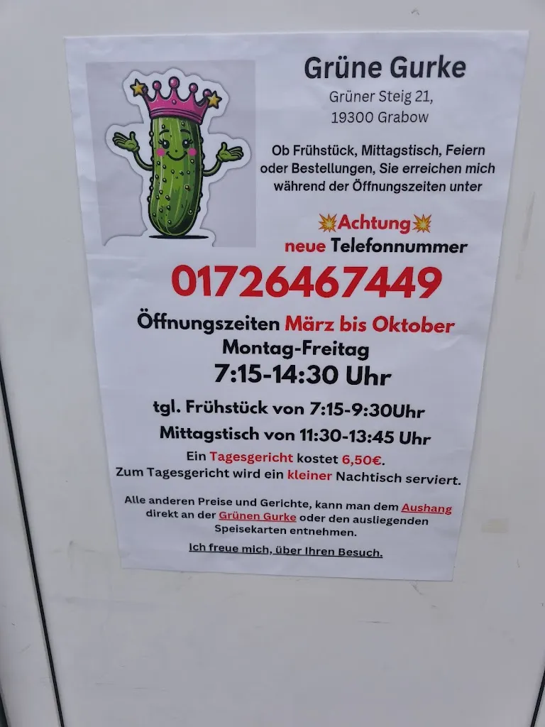 Menu_Gaststätte Grüne Gurke_Grabow_immagine_4