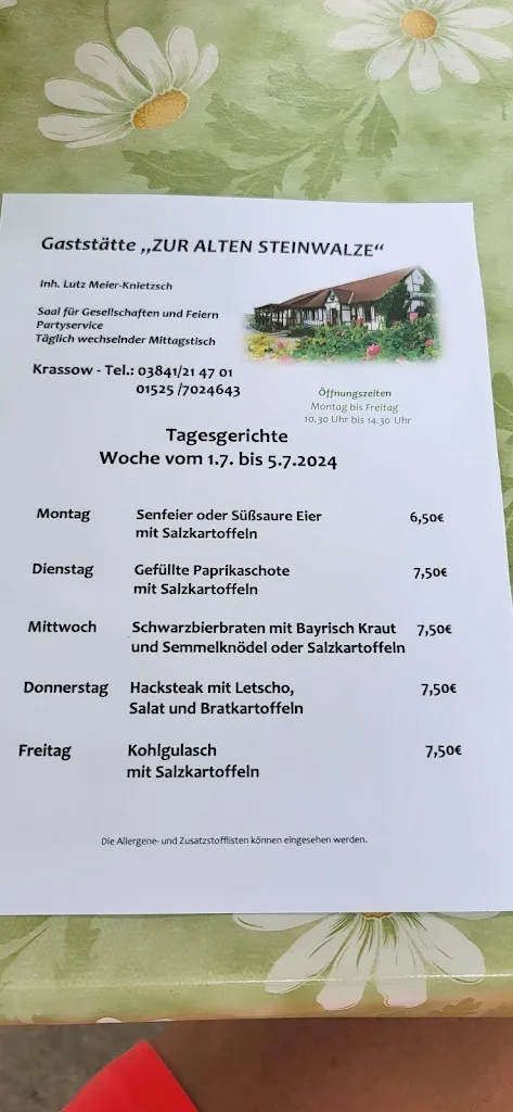 Menu_Zur alten Steinwalze_Zurow_immagine_1