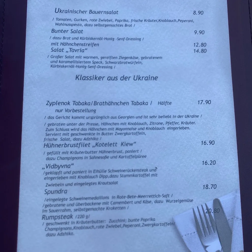 Menu_Ukrainisches Café-Restaurant 