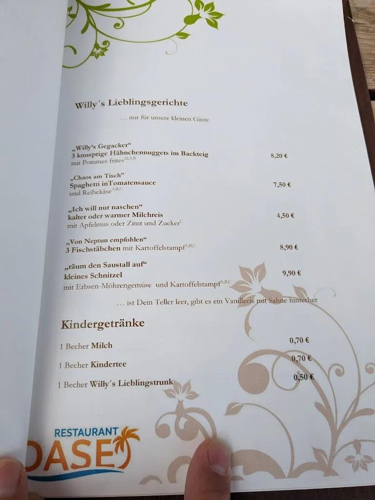 Menu_Restaurant Oase_Zierow_immagine_1