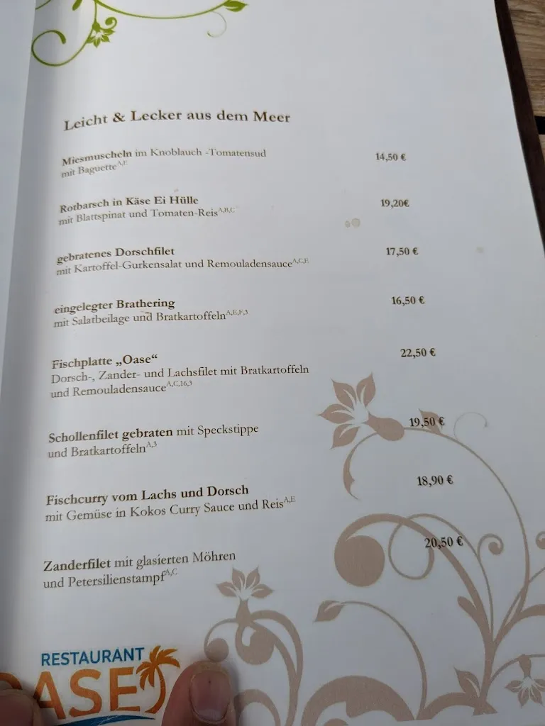 Menu_Restaurant Oase_Zierow_immagine_4