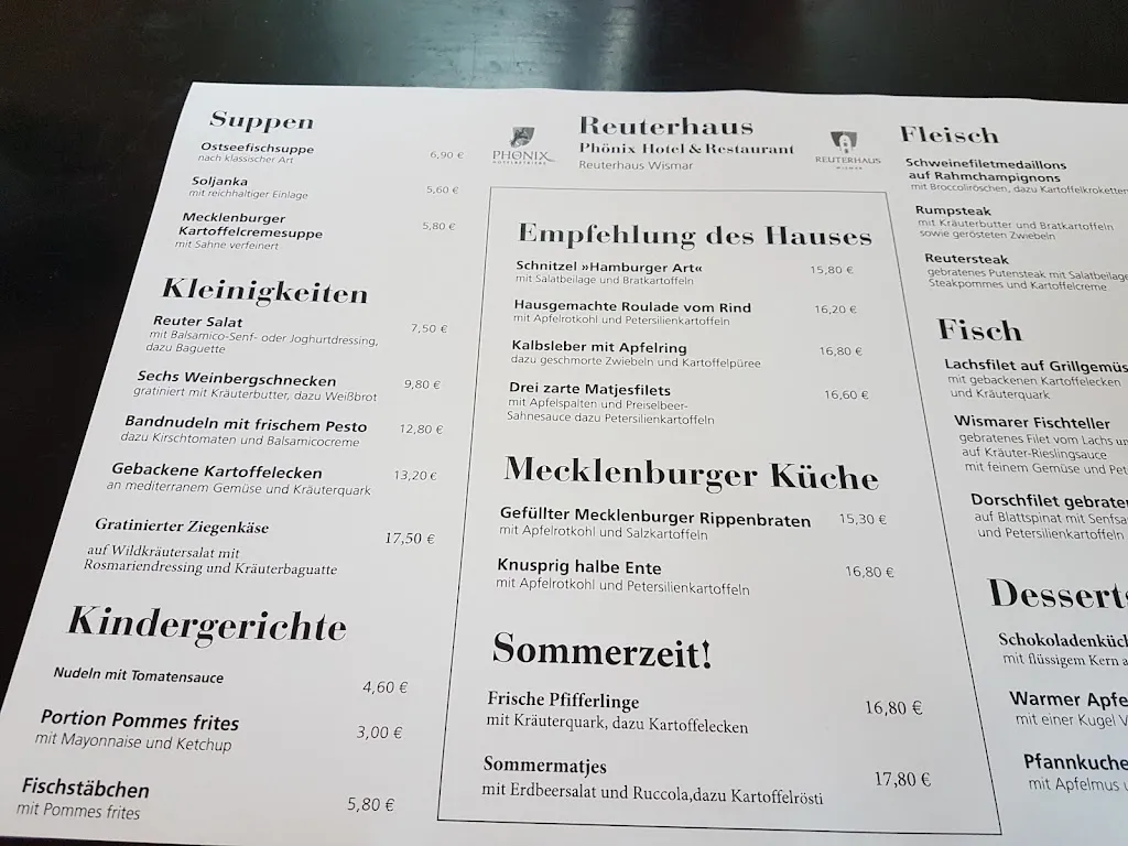 Menu_Phoenix Hotel Reuterhaus_Wismar_image_1