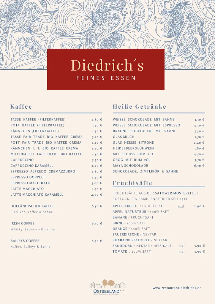 Menü_Restaurant Diedrich´s im Ostseeland_Rostock_Bild_3