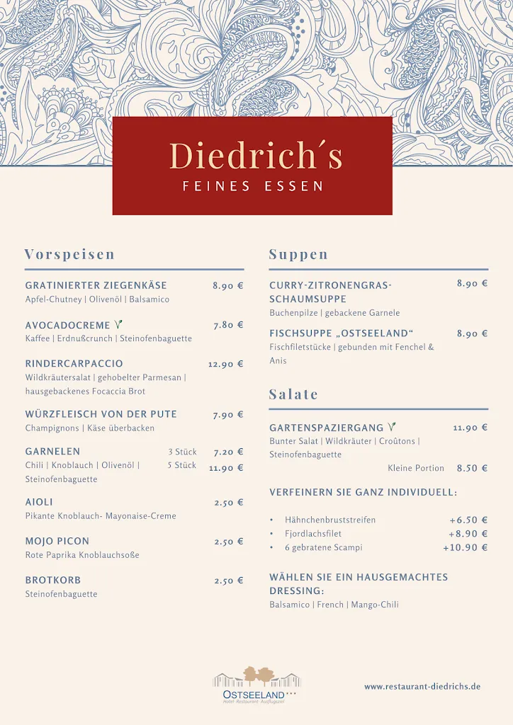 Menü_Restaurant Diedrich´s im Ostseeland_Rostock_Bild_4
