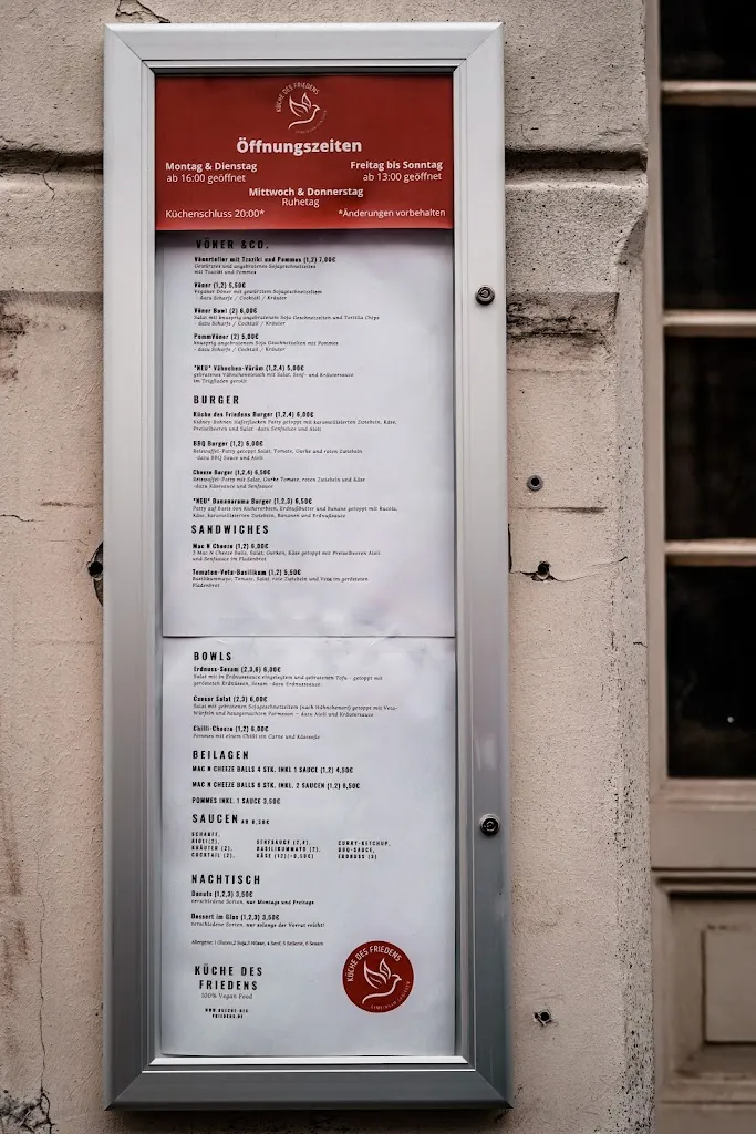 Menu_Küche des Friedens - Veganes Restaurant - Rostock_Rostock_image_1