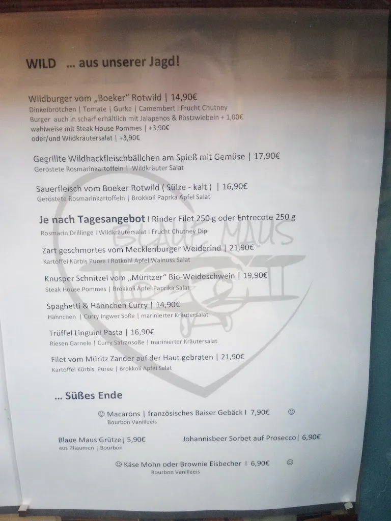 Menu_Restaurant & Ferienwohnungen Blaue Maus_Mirow_image_4