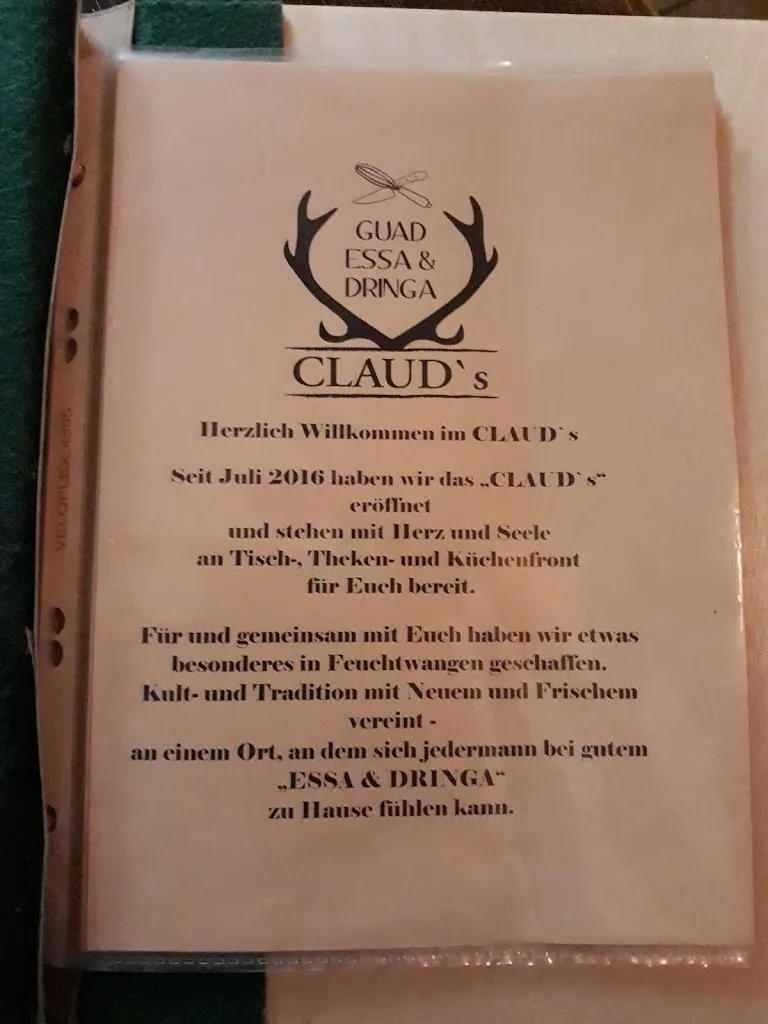 Menu_Claud’s Feuchtwangen_Feuchtwangen_image_3