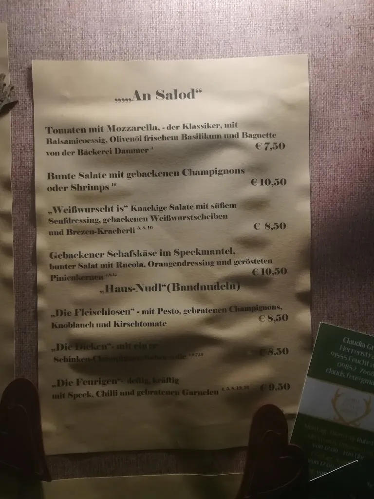 Menu_Claud’s Feuchtwangen_Feuchtwangen_image_4