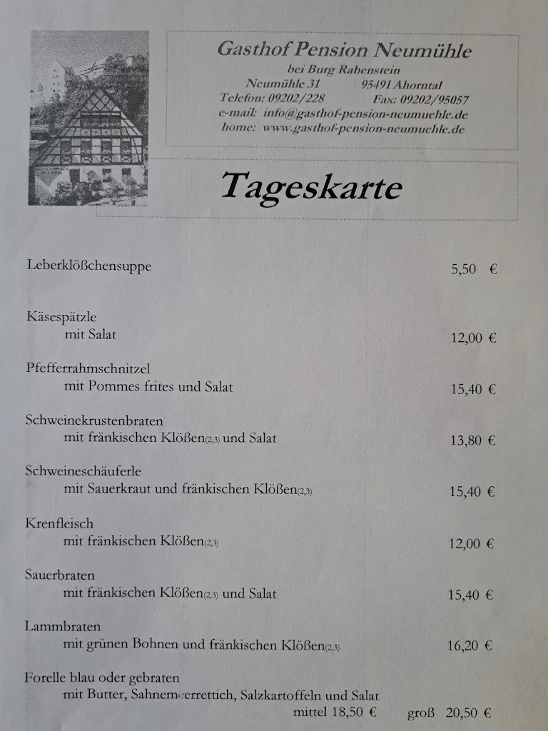 Menu_Gasthof Pension Neumühle_Ahorntal_image_1