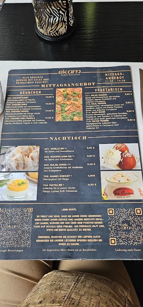Menu_Indisches Restaurant Ekam Malchow_Malchow_immagine_1