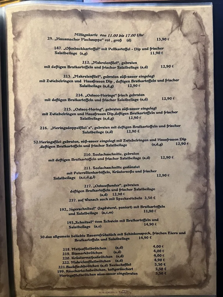 Menu_Gaststättenschiff - „MS Manfred“_Sassnitz_immagine_3