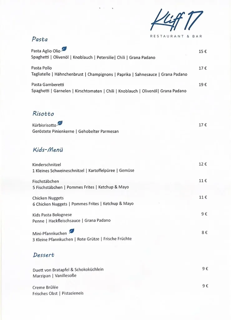 Menu_Kliff 17 Restaurant & Bar_Nienhagen_image_2
