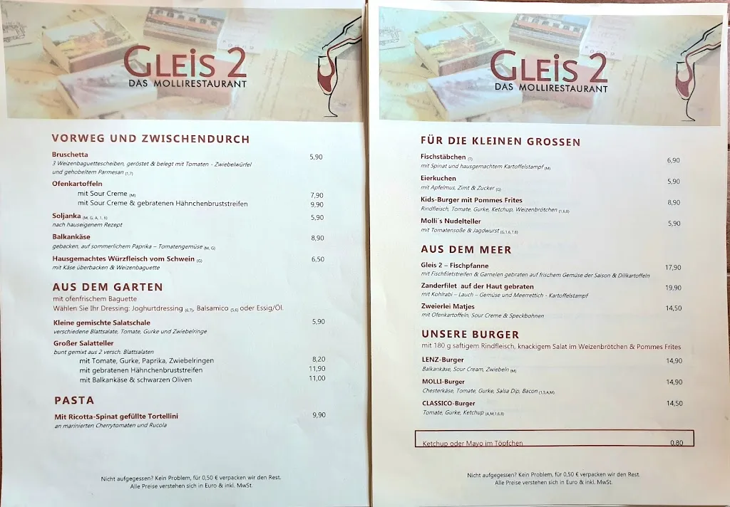Menu_Gleis 2 - Das Mollirestaurant_Kühlungsborn_immagine_2