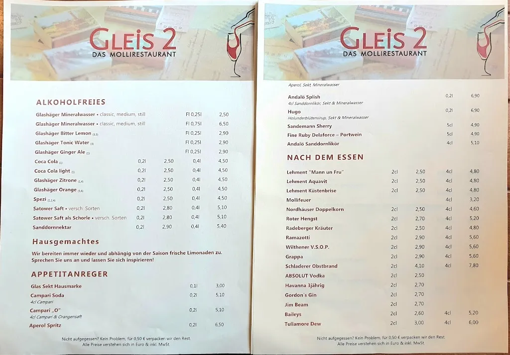Menu_Gleis 2 - Das Mollirestaurant_Kühlungsborn_immagine_4