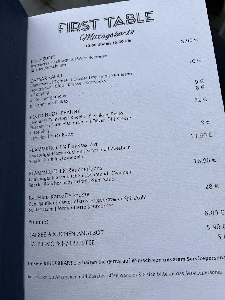 Menu_First-Table-Restaurant Sellin GmbH_Sellin_image_1