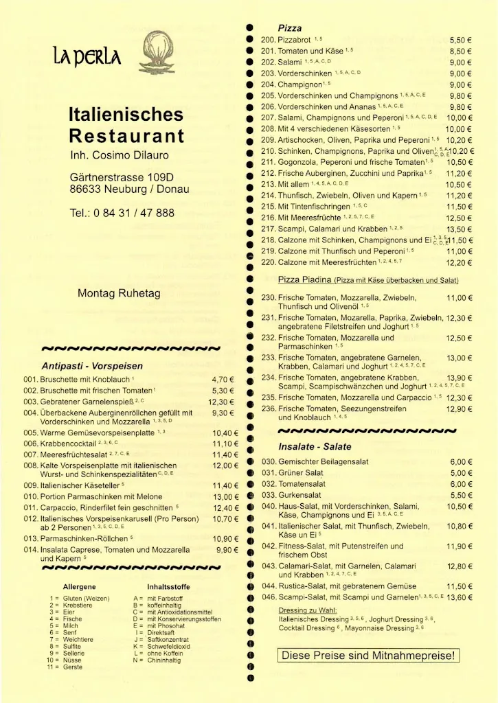 Menu_Restaurant La Perla_Donau_image_2