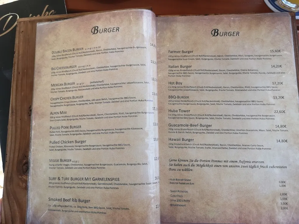Menu_Huba Neuburg - Tex Mex - Burger - Cocktails_Donau_immagine_1