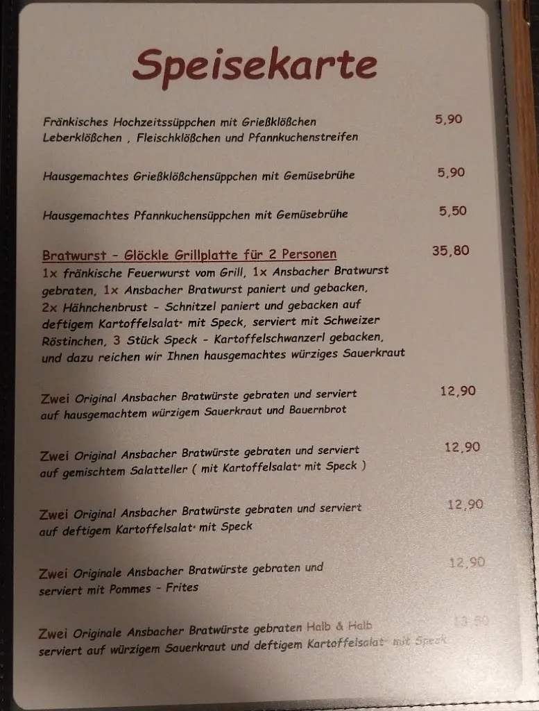 Menu_Restaurant Bratwurst Glöckle Ansbach_Ansbach_image_4