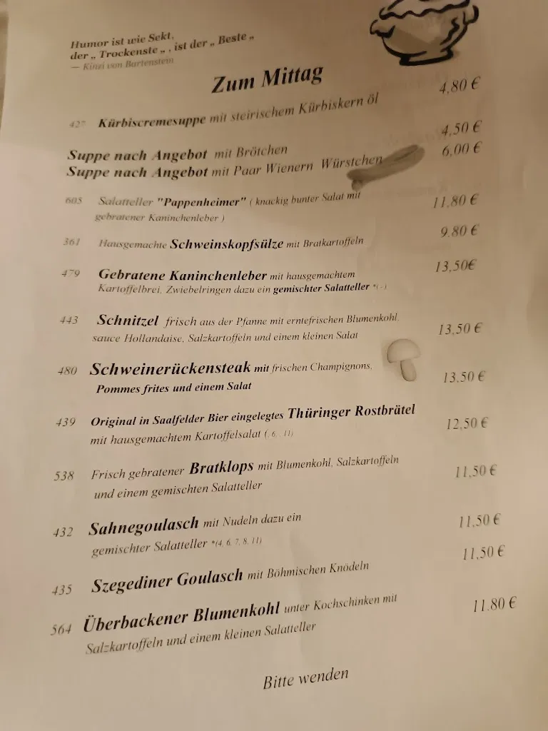 Menü_Gasthaus und Pension 