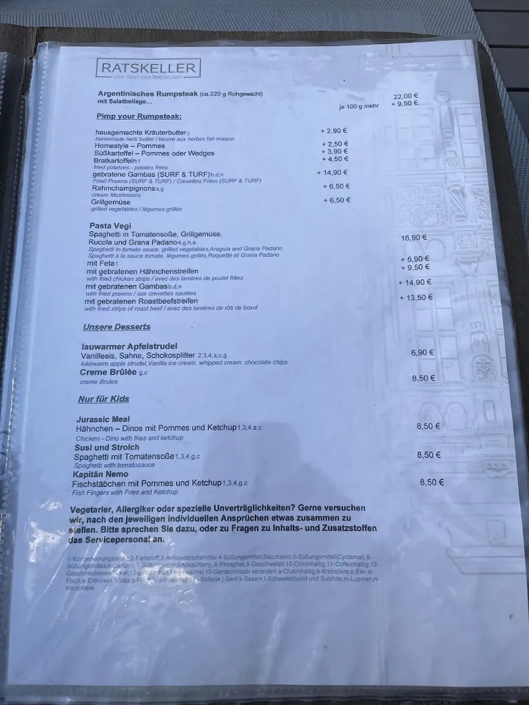 Menu_Ratskeller Saalfeld_Saalfeld/Saale_immagine_1