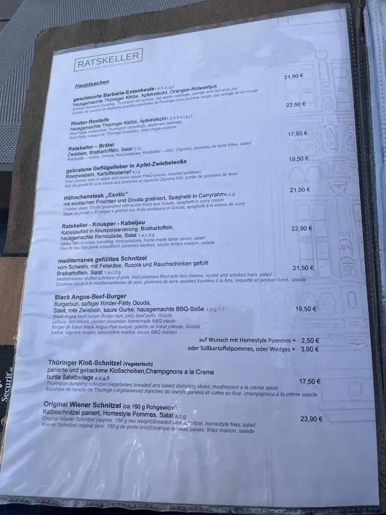 Menu_Ratskeller Saalfeld_Saalfeld/Saale_immagine_2