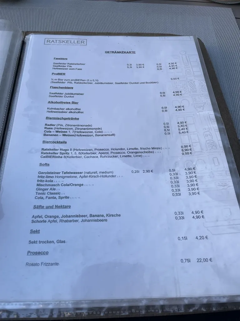 Menu_Ratskeller Saalfeld_Saalfeld/Saale_immagine_3