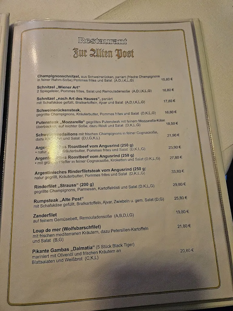 Menu_Restaurant Alte Post_Saalfeld/Saale_image_1
