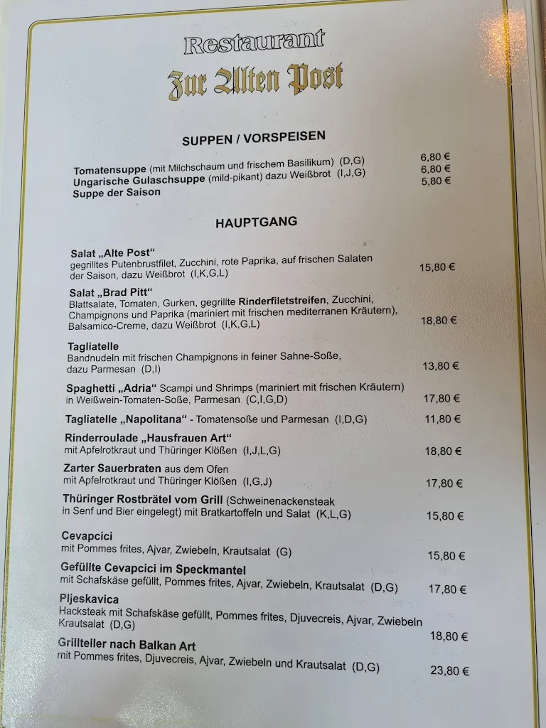 Menu_Restaurant Alte Post_Saalfeld/Saale_image_2