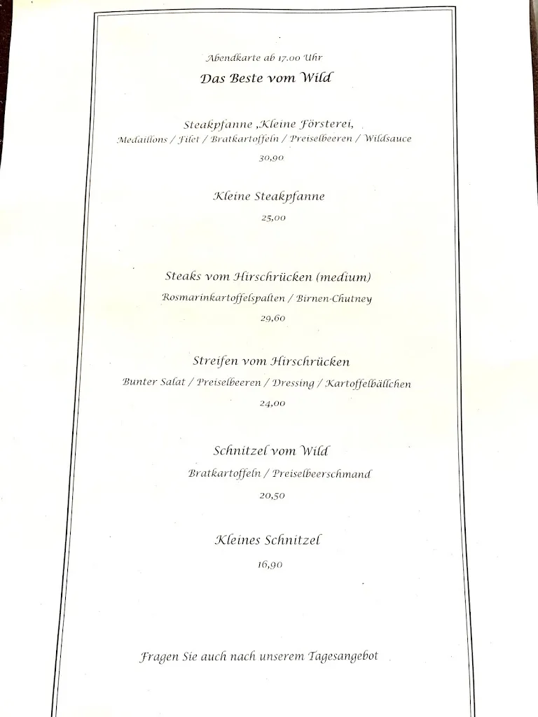 Menu_Wildgaststätte & Apartment Kleine Försterei_Lohme_image_3