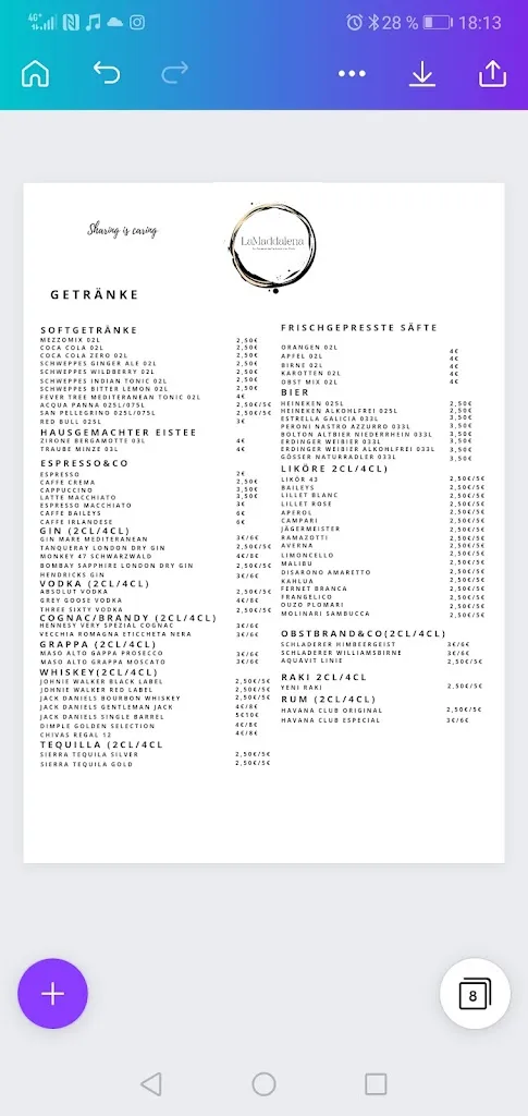 Menu_La Maddalena_Oberhausen_image_4