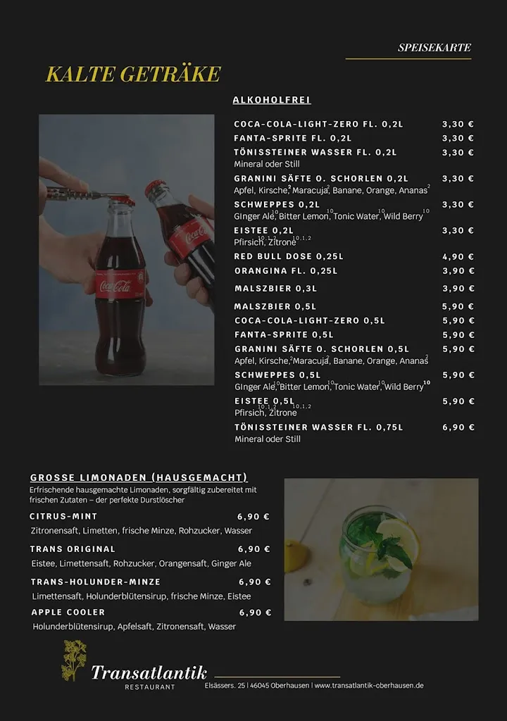 Menu_Restaurant - Café - Bar - Transatlantik_Oberhausen_image_1