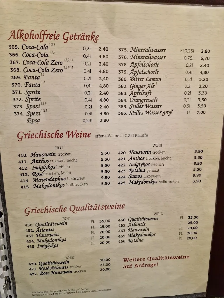 Menu_Taverne Artemis II_Oberhausen_image_1