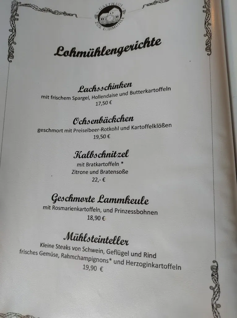 Menu_Gasthaus Zur Lohmühle_Neubrandenburg_immagine_2