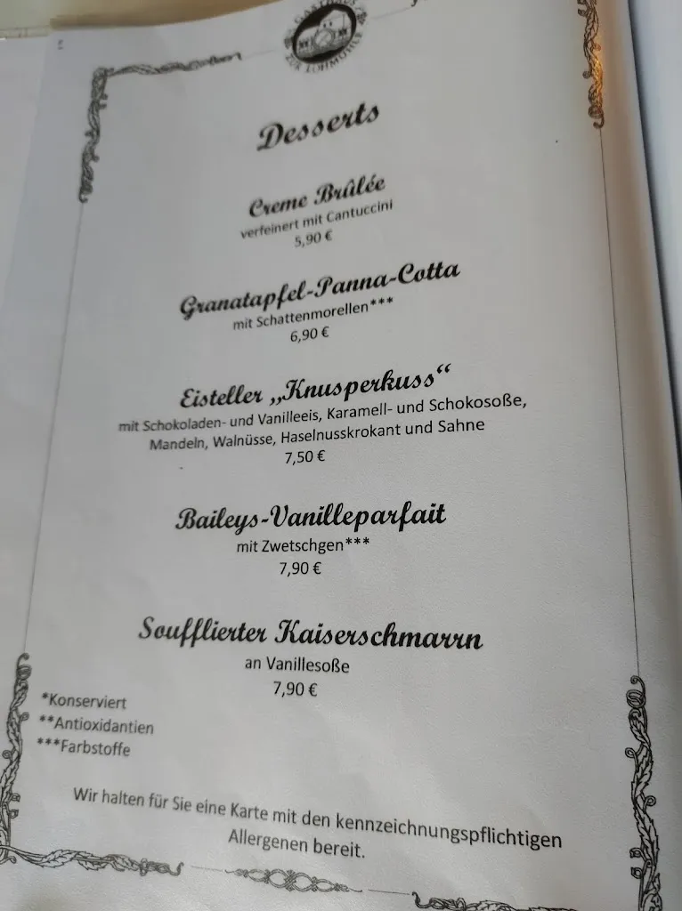 Menu_Gasthaus Zur Lohmühle_Neubrandenburg_immagine_3