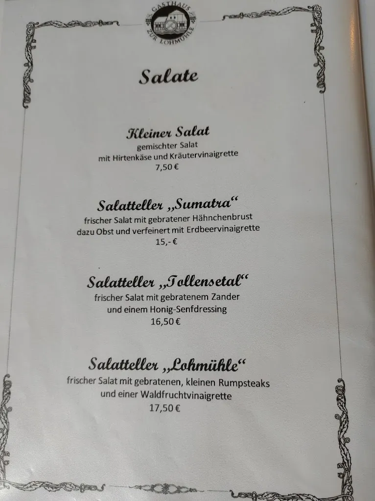 Menu_Gasthaus Zur Lohmühle_Neubrandenburg_immagine_4
