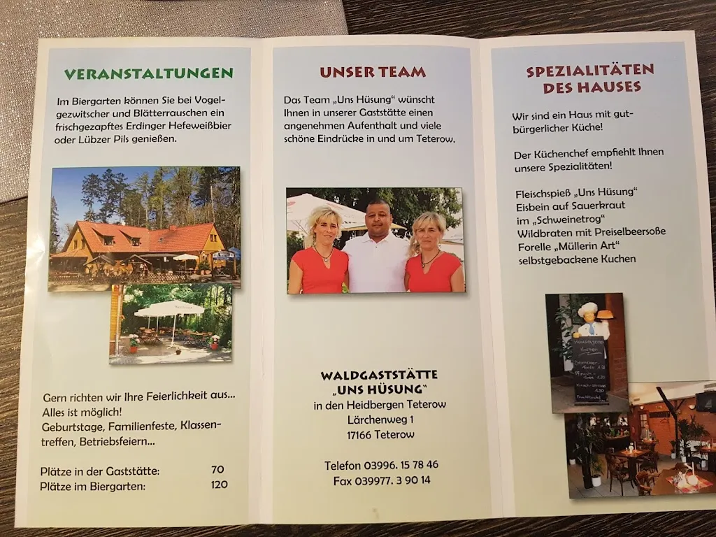 Menu_Waldgaststätte & Pension ''Uns Hüsung'' - Pascal Steinmetz_Teterow_immagine_2