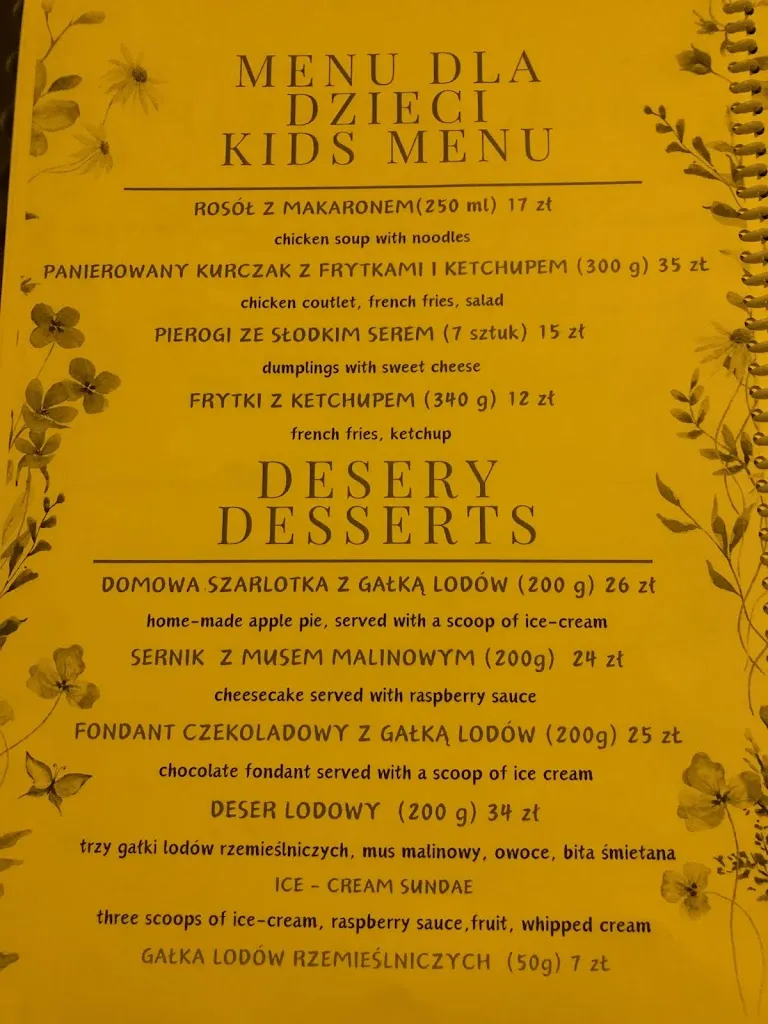 Menu_Restauracja u 