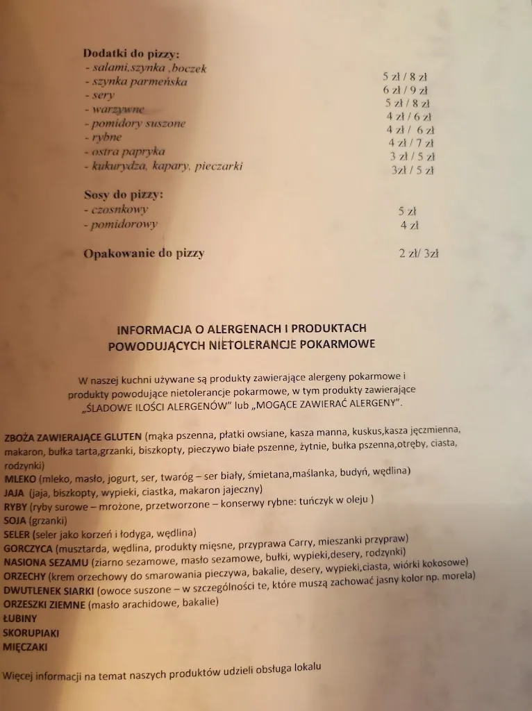 Menu_Porta Sei Pizzeria Kawiarnia Winiarnia_Poland_immagine_1