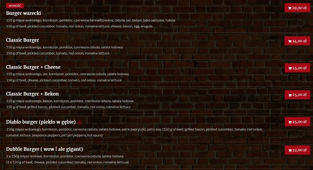 Menu_Piwiarnia Warka_Poland_image_1