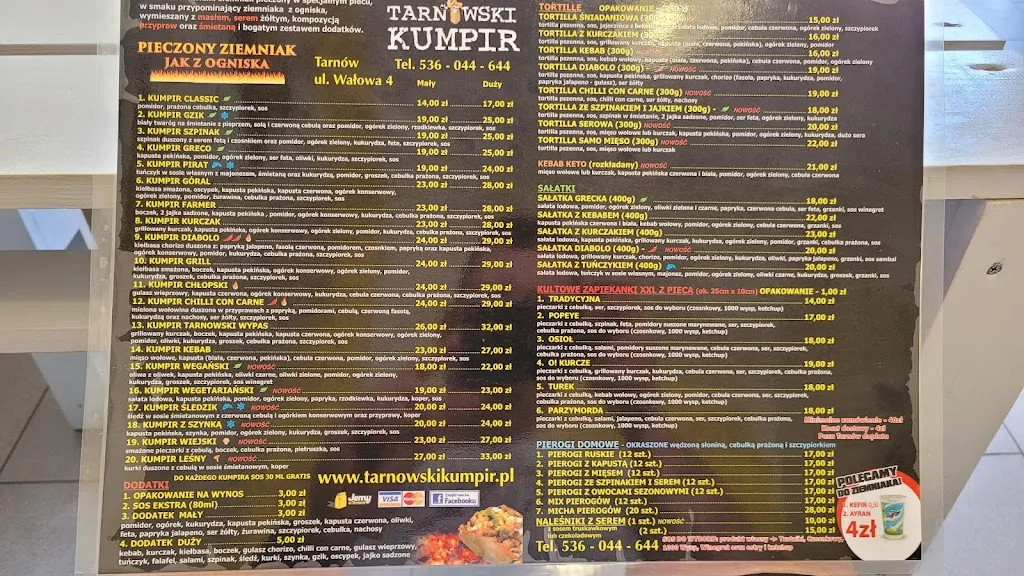 Menu_Tarnowski Kumpir_Poland_image_1