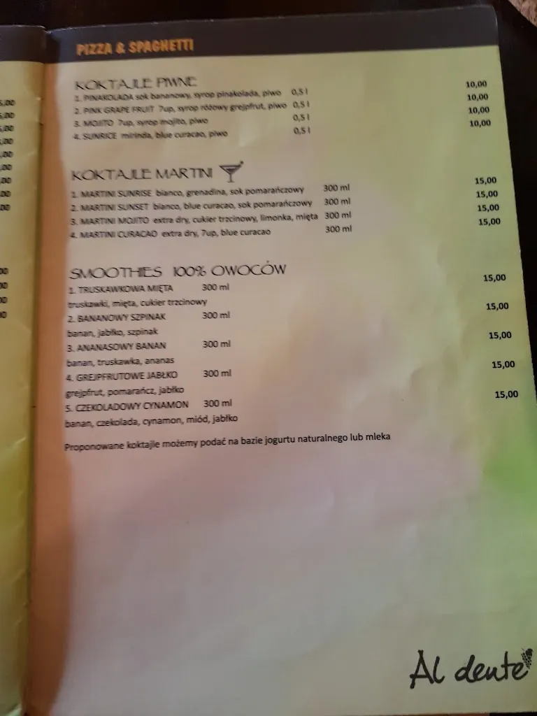 Menu_Al Dente Trattoria_Poland_image_4