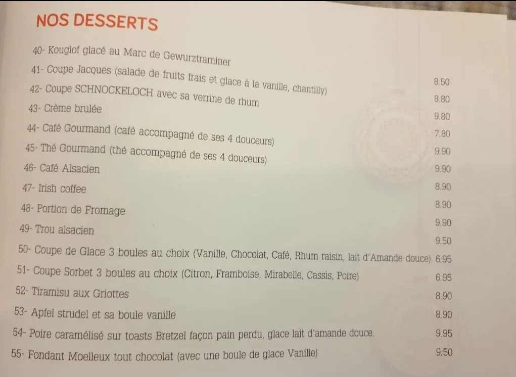 Menu_Restaurant Alsacien Strasbourg Schnockeloch - Tarte flambée Flammekueche_France_image_3