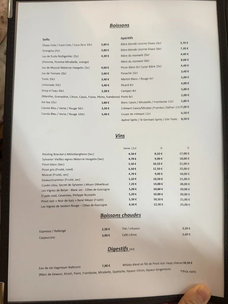 Menu_Restaurant Les Chauvins_France_image_1
