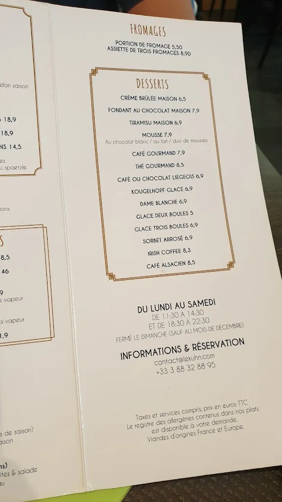 Menu_Restaurant Le Kuhn_France_immagine_2