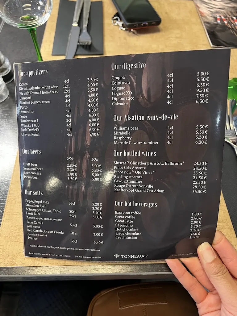 Menu_Restaurant Le Tonneau_France_image_1