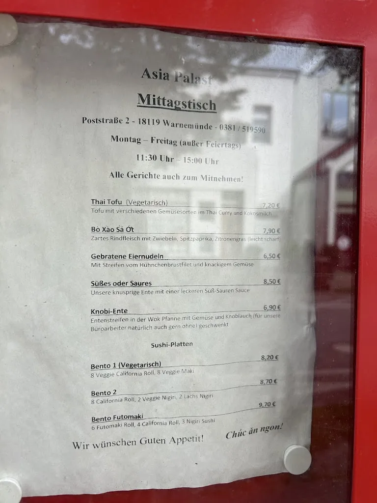 Menu_Asia Palast Warnemünde_Rostock_immagine_1