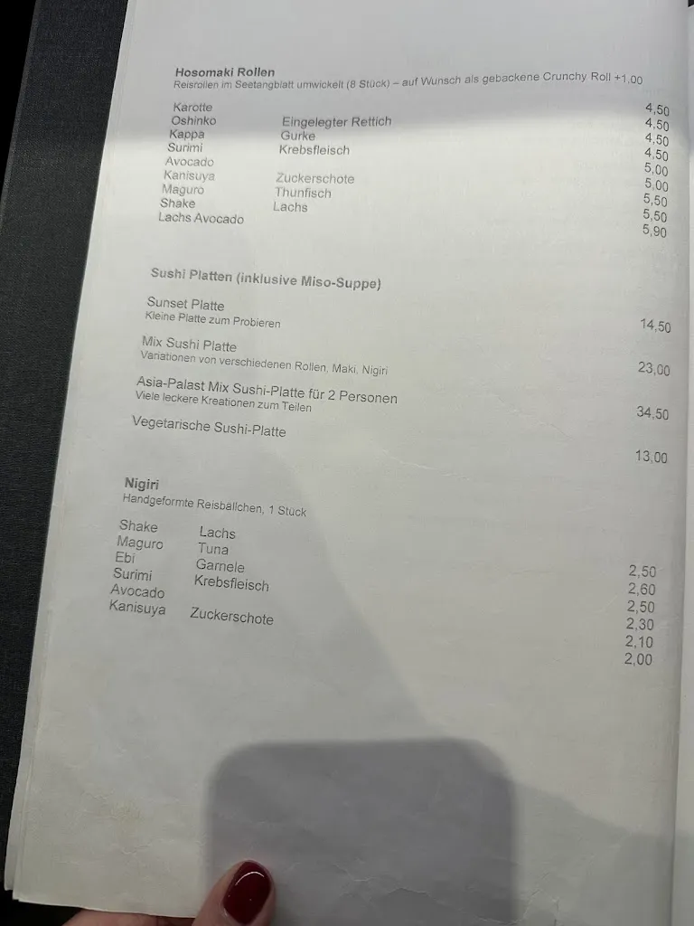 Menu_Asia Palast Warnemünde_Rostock_immagine_2