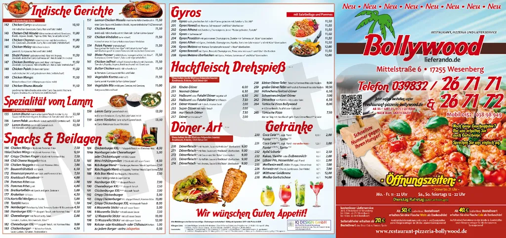 Menu_Bollywood Restaurant, Pizzeria Und Lieferservice_Wesenberg_imagen_3