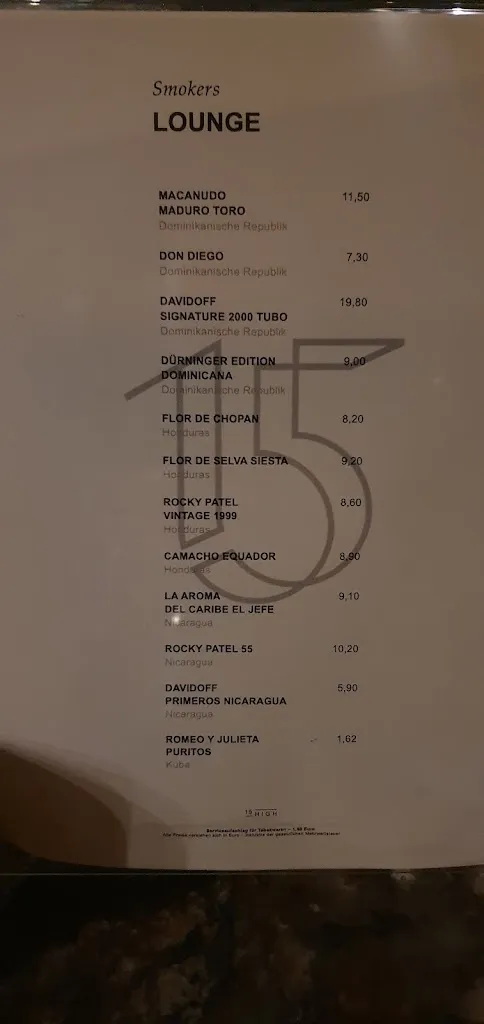 Menu_15 High Restaurant & Bar_Heidelberg_immagine_3