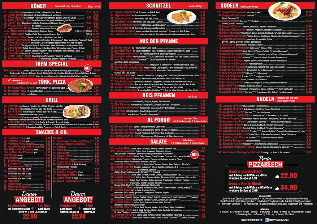 Menu_Restaurant Irem - Döner & Pizzeria_Alpen_immagine_1